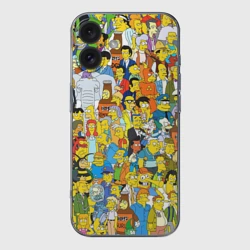 Чехол для iPhone 16 силиконовый с защитой камеры Симпсоны