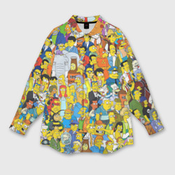 Женская рубашка oversize 3D Симпсоны