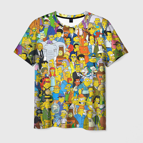 Мужская футболка с принтом Симпсоны, вид спереди №1