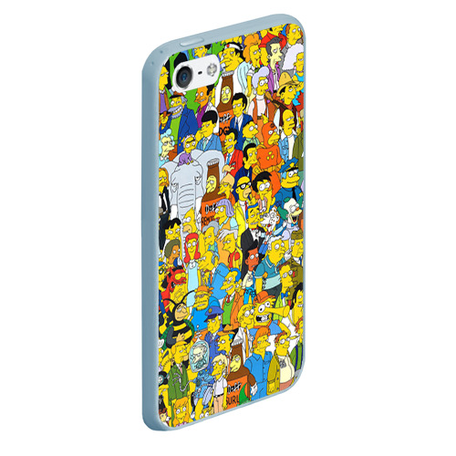 Чехол для iPhone 5/5S матовый Симпсоны, цвет голубой - фото 3