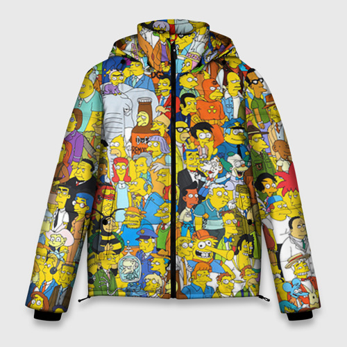Мужская зимняя куртка 3D Симпсоны, цвет черный