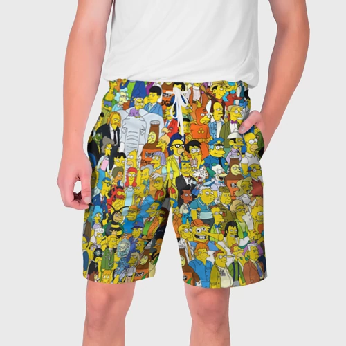 Мужские шорты 3D с принтом Симпсоны, вид спереди #2
