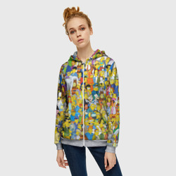 Женская толстовка 3D на молнии Симпсоны - фото 2