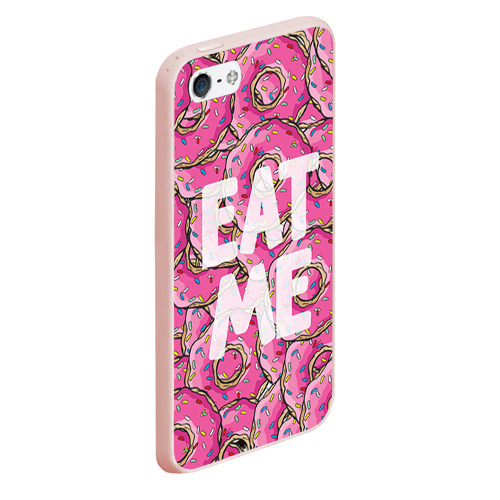 Чехол для iPhone 5/5S матовый Eat me, цвет светло-розовый - фото 3