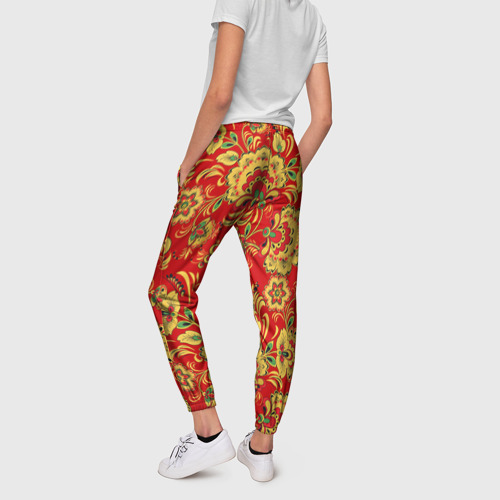 Женские брюки 3D Хохлома, цвет 3D печать - фото 4