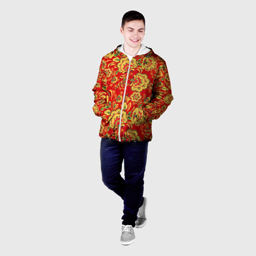 Мужская куртка 3D Хохлома, цвет 3D печать - фото 3