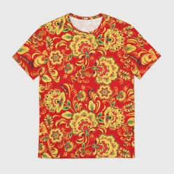 Мужская футболка 3D Хохлома