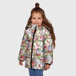 Зимняя куртка для девочек 3D Цветы - фото 2
