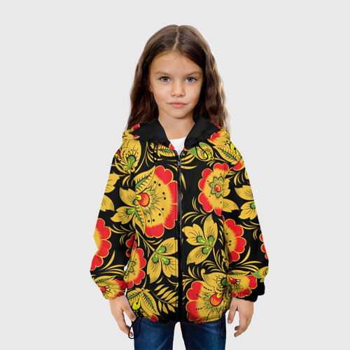 Детская куртка 3D Хохлома, цвет черный - фото 4