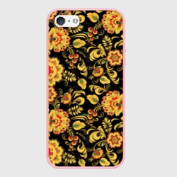 Чехол для iPhone 5/5S матовый Хохлома