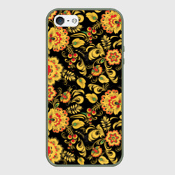 Чехол для iPhone 5/5S матовый Хохлома