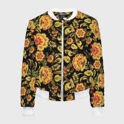 Женский бомбер 3D Хохлома
