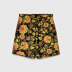 Детские спортивные шорты 3D Хохлома