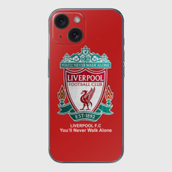 Чехол для iPhone 15 силиконовый с защитой камеры Liverpool