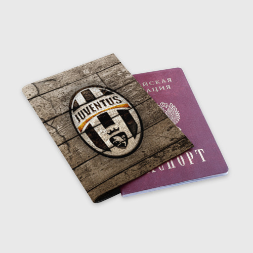 Обложка для паспорта матовая кожа Juventus, цвет черный - фото 3