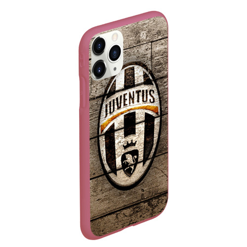 Чехол для iPhone 11 Pro Max матовый Juventus, цвет малиновый - фото 3