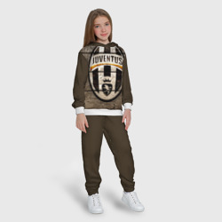 Костюм с принтом Juventus для ребенка, вид на модели спереди №3. Цвет основы: белый