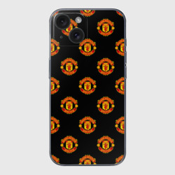 Чехол для iPhone 15 силиконовый с защитой камеры Manchester United
