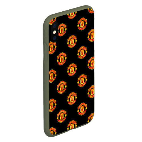 Чехол для iPhone XS Max матовый Manchester United, цвет темно-зеленый - фото 3