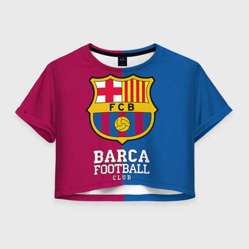 Женская футболка Crop-top 3D Barca, цвет 3D печать