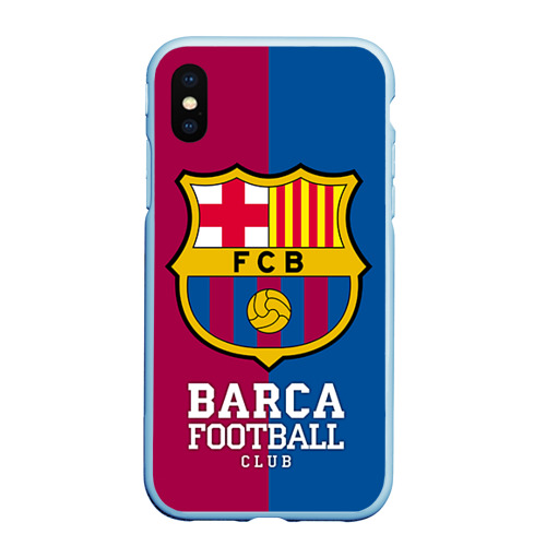 Чехол для iPhone XS Max матовый Barca, цвет голубой