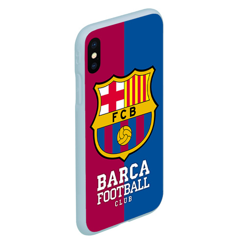 Чехол для iPhone XS Max матовый Barca, цвет голубой - фото 3