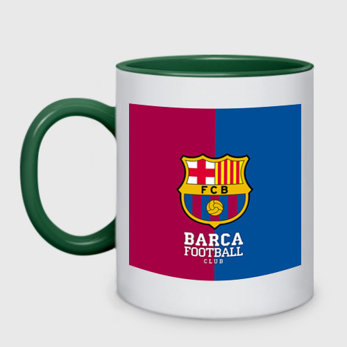 Кружка двухцветная Barca, цвет белый + зеленый