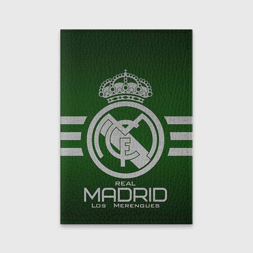 Обложка для паспорта матовая кожа Real Madrid, цвет черный