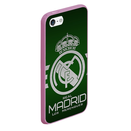 Чехол для iPhone 5/5S матовый Real Madrid, цвет розовый - фото 3