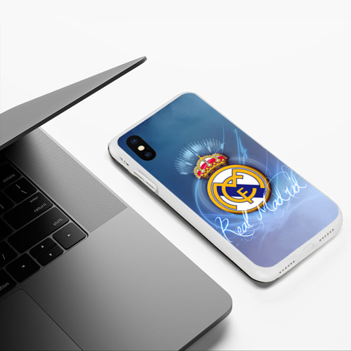 Чехол для iPhone XS Max матовый Real Madrid, цвет белый - фото 5