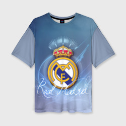 Женская футболка oversize 3D Real Madrid