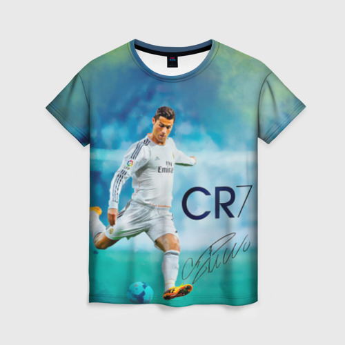 Женская футболка 3D с принтом Ronaldo, вид спереди #2
