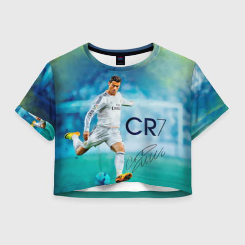 Женская футболка Crop-top 3D Ronaldo