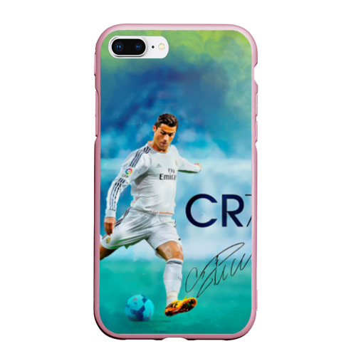 Чехол для iPhone 7Plus/8 Plus матовый Ronaldo, цвет розовый