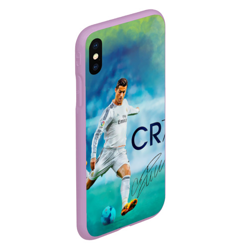 Чехол для iPhone XS Max матовый Ronaldo, цвет сиреневый - фото 3