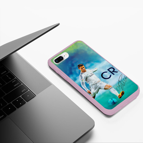 Чехол для iPhone 7Plus/8 Plus матовый Ronaldo, цвет розовый - фото 5