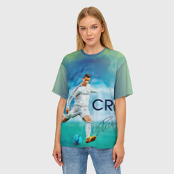 Женская футболка oversize 3D Ronaldo - фото 2