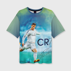 Женская футболка oversize 3D Ronaldo