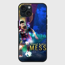 Чехол силиконовый для Apple iPhone 15 матовый Messi
