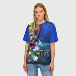 Женская футболка oversize 3D Messi - фото 2