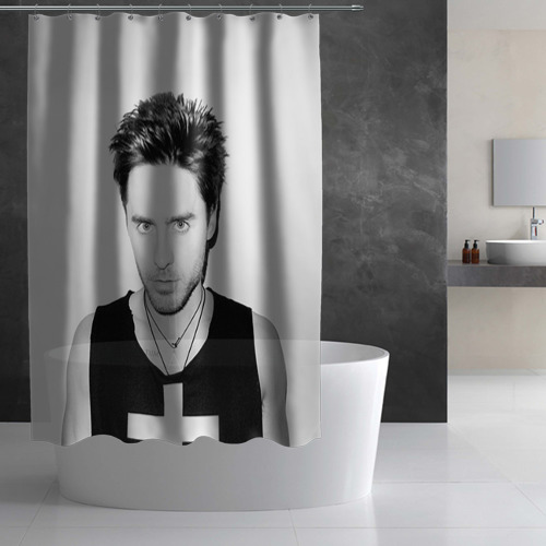 Штора 3D для ванной Джаред Лето - фото 3