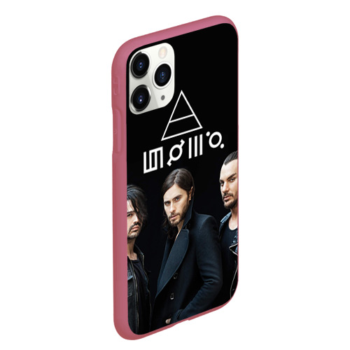 Чехол для iPhone 11 Pro Max матовый 30 Seconds to mars, цвет малиновый - фото 3