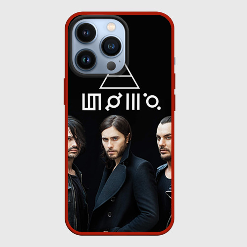 Чехол для iPhone 13 Pro 30 Seconds to mars, цвет красный