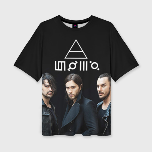 Женская футболка oversize 3D 30 Seconds to mars, цвет 3D печать