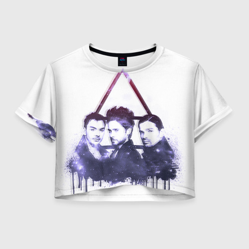 Женская футболка Crop-top 3D 30 seconds to mars, цвет 3D печать