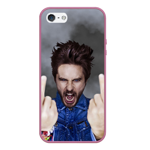 Чехол для iPhone 5/5S матовый 30 seconds to mars, цвет розовый