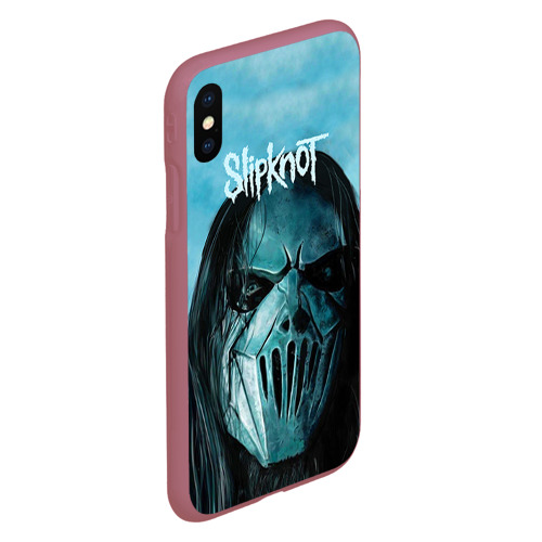 Чехол для iPhone XS Max матовый Slipknot, цвет малиновый - фото 3