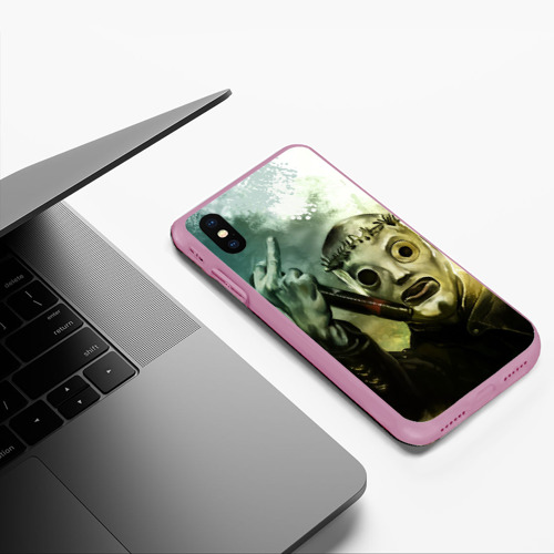 Чехол для iPhone XS Max матовый Slipknot, цвет розовый - фото 5