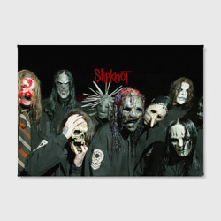 Холст с принтом Slipknot для любого человека, вид спереди №2. Цвет основы: белый