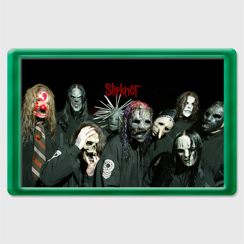 Магнит 45*70 Slipknot, цвет зеленый